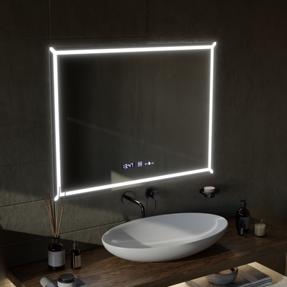 Prostokątne lustro LED, 80x60cm, VillayTouch Marcello, system odmgławiania, Dimabila Mirrors Marcello Domyślny tytuł Alessandro Design