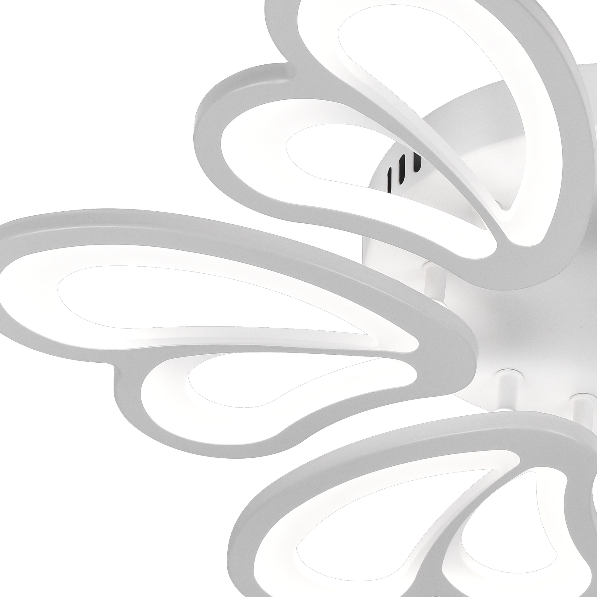 Żyrandol LED z pilotem BLOSSOM 78W, 6 płatków, średnica 60cm, światło zimne/ciepłe/neutralne, możliwość przyciemniania, biały żyrandol LED z pilotem Domyślny tytuł Alessandro Design