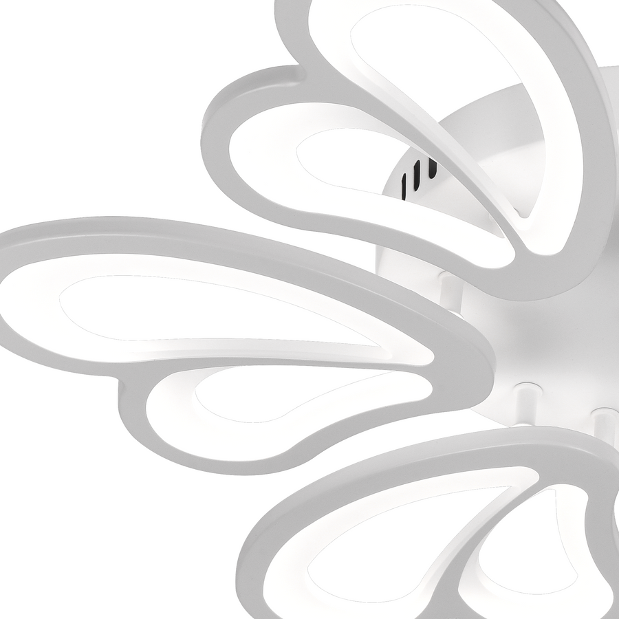 Żyrandol LED z pilotem BLOSSOM 78W, 6 płatków, średnica 60cm, światło zimne/ciepłe/neutralne, możliwość przyciemniania, biały żyrandol LED z pilotem Domyślny tytuł Alessandro Design