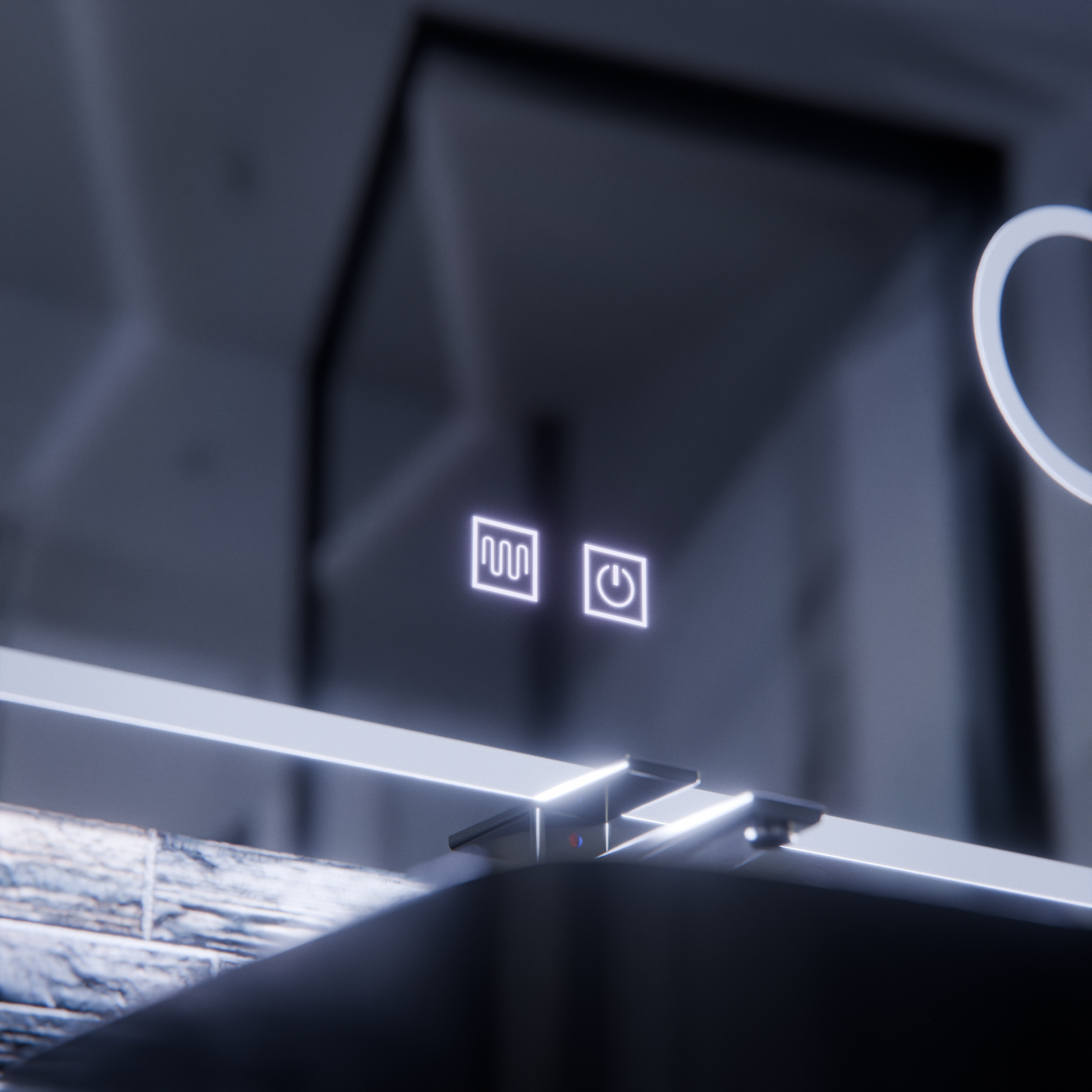 Lustro LED E30S/65X45, funkcja dotyku i odmgławiania, światło kosmetyczne, 65x45cm, zimne światło 6000K Lustra Korman E Domyślny tytuł Alessandro Design