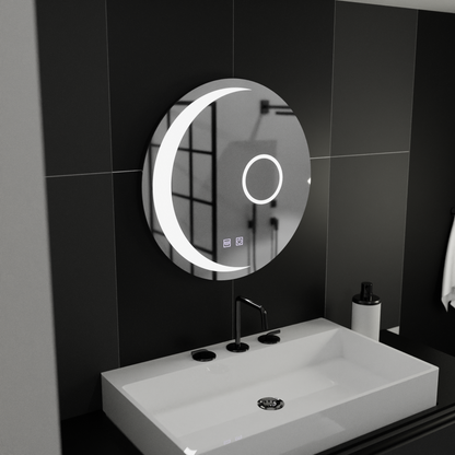 Okrągłe lustro LED, 80 cm, Orbis Touch, system odmgławiania, możliwość przyciemniania, lustra E31S/80X80 Korman E Domyślny tytuł Alessandro Design