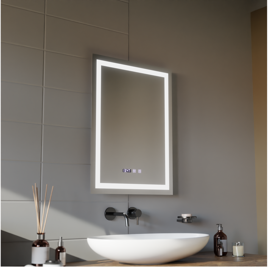 MODENA LED Touch System odmgławiania lusterek, zegar i temperatura 60x80 cm Lustra Korman S Domyślny tytuł Alessandro Design
