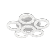 Żyrandol LED FREJA z pilotem, 51cm, 90W, 3000K/4000K/6000K, możliwość przyciemniania, biały, kryształy, 6 kółek Żyrandole LED z pilotem Domyślny tytuł Alessandro Design