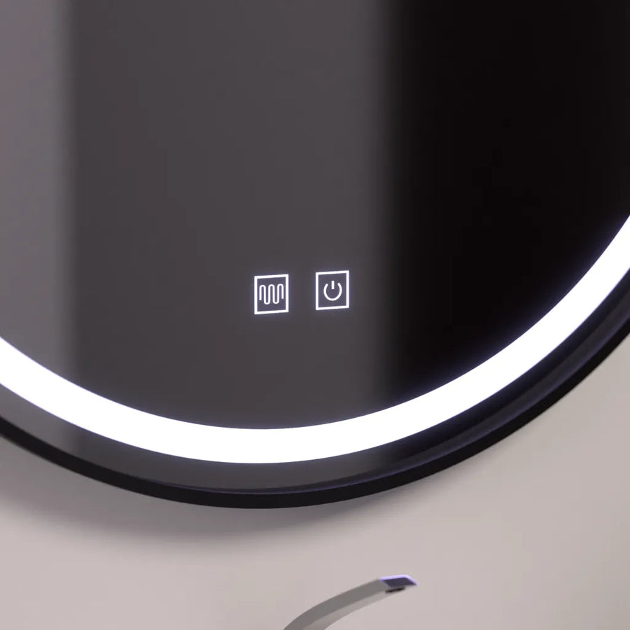 Okrągłe lustro LED 60 cm, Lucea Touch, system odmgławiania, przyciemniane lustro łazienkowe z diodą LED i odmgławiaczem Domyślny tytuł Alessandro Design