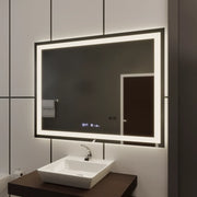 Prostokątne lustro LED 120x80cm Vérité MotionGlow Marcello, system odmgławiania, zegar i termometr, ściemniane lustra Marcello Domyślny tytuł Alessandro Design