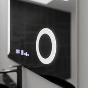 Prostokątne lustro LED, 100x80 cm, Precision MotionGlow Marcello, system usuwania zamglenia, zegar i termometr, lupa kosmetyczna, przyciemniane lustra Marcello Domyślny tytuł Alessandro Design