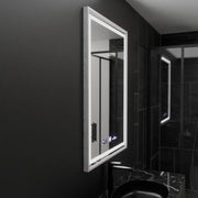 Prostokątne lustro LED, 60x80cm, Verite Imperial Silver Motion Glow Marcello, system odmgławiania, zegar i termometr, przyciemniane lustra Marcello Domyślny tytuł Alessandro Design