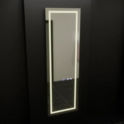 Prostokątne lustro LED, 45x140 cm, czujnik radarowy Giulia Marcello, system odmgławiania, zegar i termometr, Dimabila, lusterka Dressing Couture Domyślny tytuł Alessandro Design