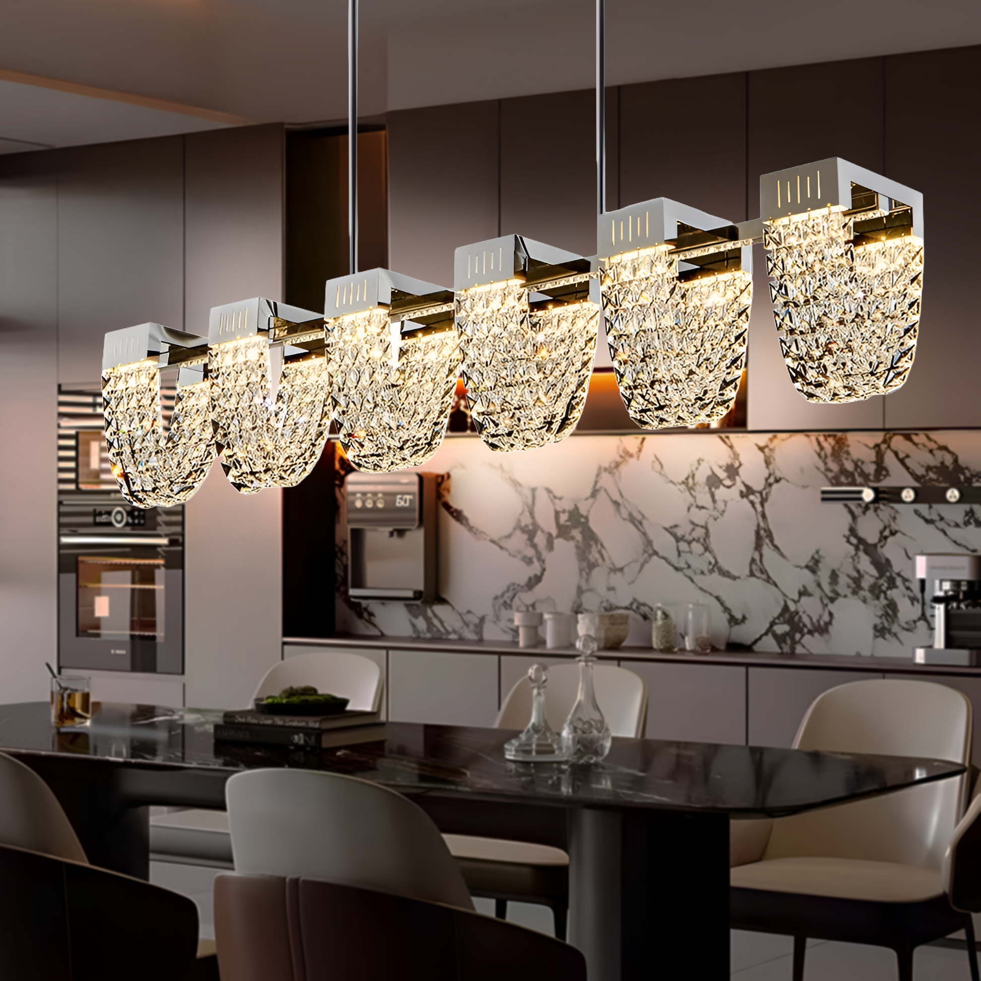 Zawieszany żyrandol LED, STRATUS Supremo, kryształ i metal, 15W, światło zimne/ciepłe/neutralne 3000K/4000K/6000K, luksusowe oświetlenie Cristal Candelabra Domyślny tytuł Alessandro Design