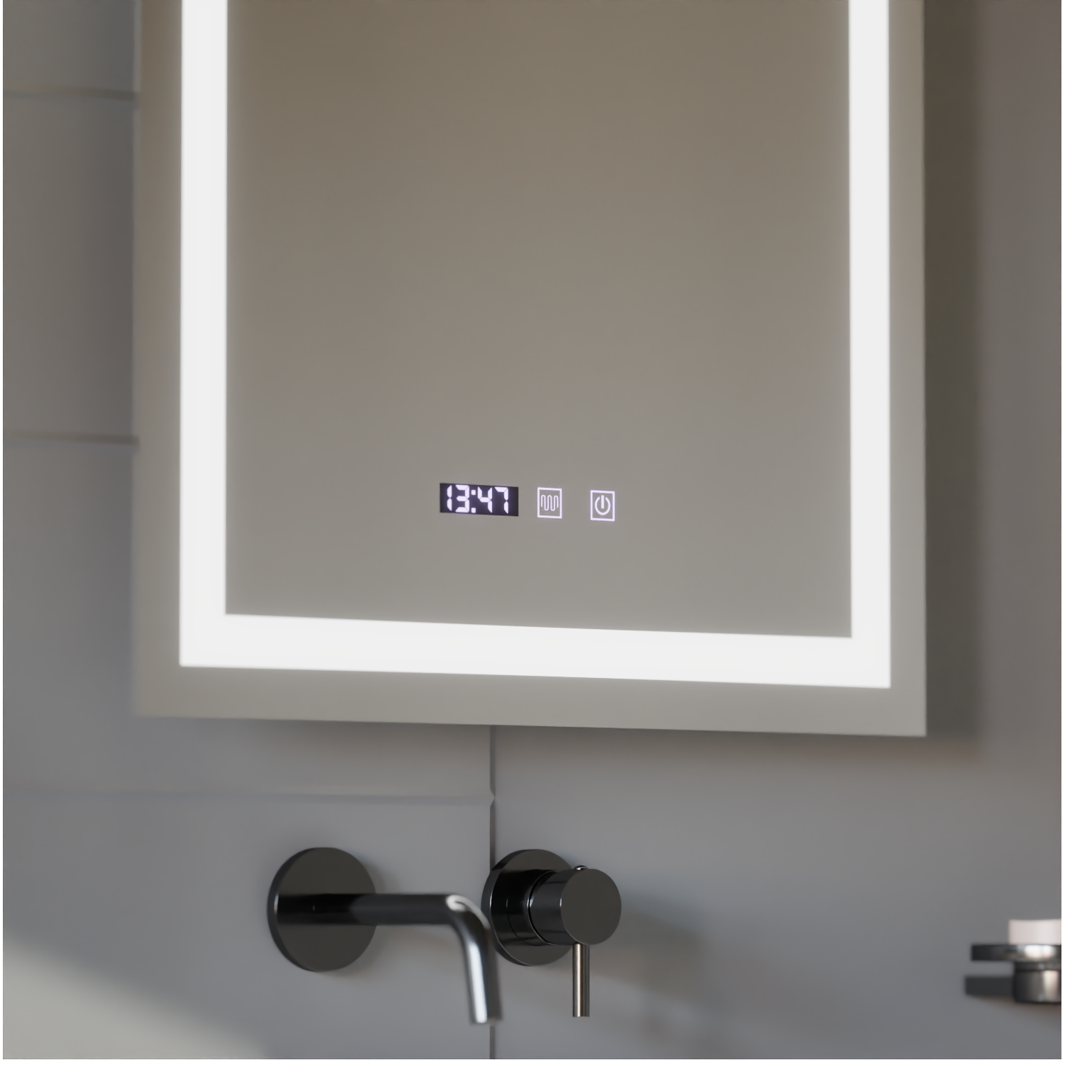 MODENA LED Touch System odmgławiania lusterek, zegar i temperatura 60x80 cm Lustra Korman S Domyślny tytuł Alessandro Design