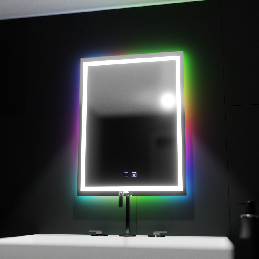 Prostokątne lustro LED 60X80cm, Spectrum Touch, RGB, system odmgławiania Lustra Korman E Domyślny tytuł Alessandro Design