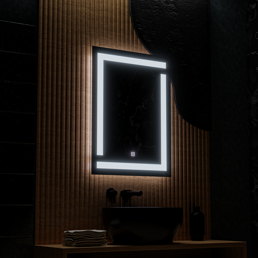 Giga LED Mirror, 60x80cm, 14W, Touch, 6000K Light Korman Mirrors E Domyślny tytuł Alessandro Design