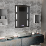 Lustro LED Touch Erich S86/60X80 System odmgławiania, zegar i temperatura 60x80 cm Lustra Korman S Domyślny tytuł Alessandro Design