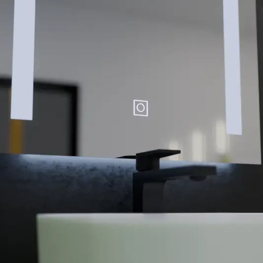 Prostokątne lustro LED, 50x70 cm, podwójne oświetlenie Basic Touch Lustra LED Domyślny tytuł Alessandro Design