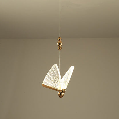 Akrylowa lampa wisząca LED Butterfly 9W, ciepłe/neutralne/zimne światło 3000K/4000K/6000K, złoto, metal i akryl, żyrandole LED z regulacją wysokości Domyślny tytuł Alessandro Design
