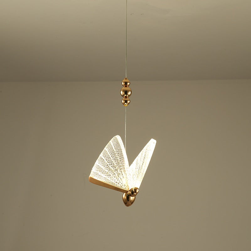 Akrylowa lampa wisząca LED Butterfly 9W, ciepłe/neutralne/zimne światło 3000K/4000K/6000K, złoto, metal i akryl, żyrandole LED z regulacją wysokości Domyślny tytuł Alessandro Design