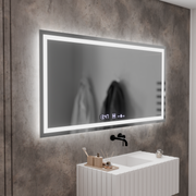Prostokątne lustro LED, 120x60cm, Verite MotionGlow Marcello, system odmgławiania, zegar i termometr, przyciemniane lustra Marcello Domyślny tytuł Alessandro Design