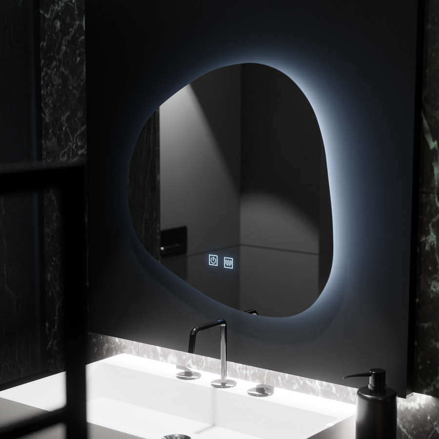 Organiczne lustro LED 60x60 cm, Duna Touch, system odmgławiania, ściemniane lustra Korman E Domyślny tytuł Alessandro Design