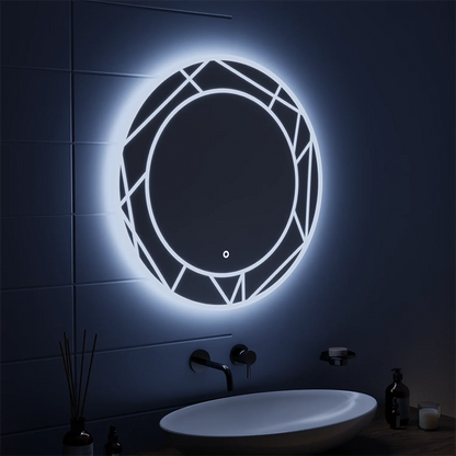 Lustro dotykowe LED ASTRIX, 60 cm, 6000 K, możliwość przyciemniania, system odmgławiania