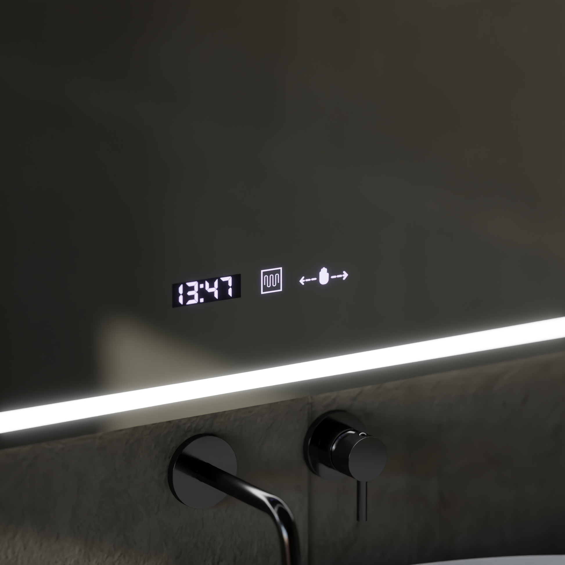 Prostokątne lustro LED, 60x80cm, VillayTouch Marcello, system odmgławiania, lustra Dimabila Marcello Domyślny tytuł Alessandro Design