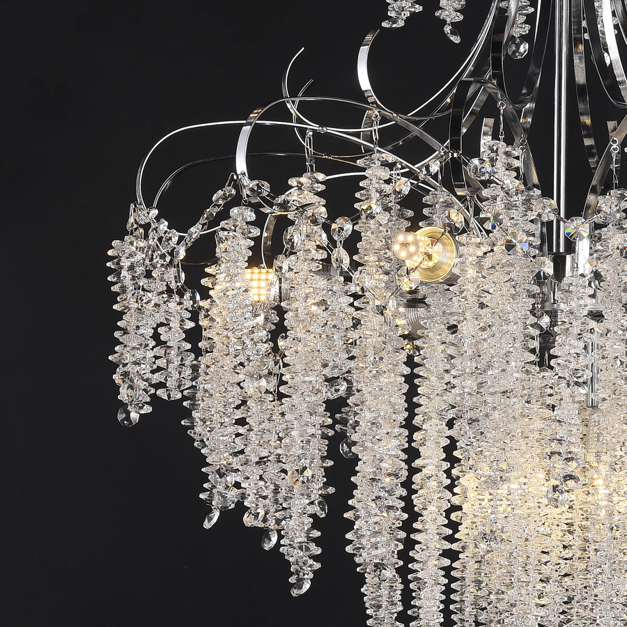 Kandelabr kryształowy CC9311/5CH, 5x E14, średnica 50cm, chromowany kandelabr kryształowy Domyślny tytuł Alessandro Design