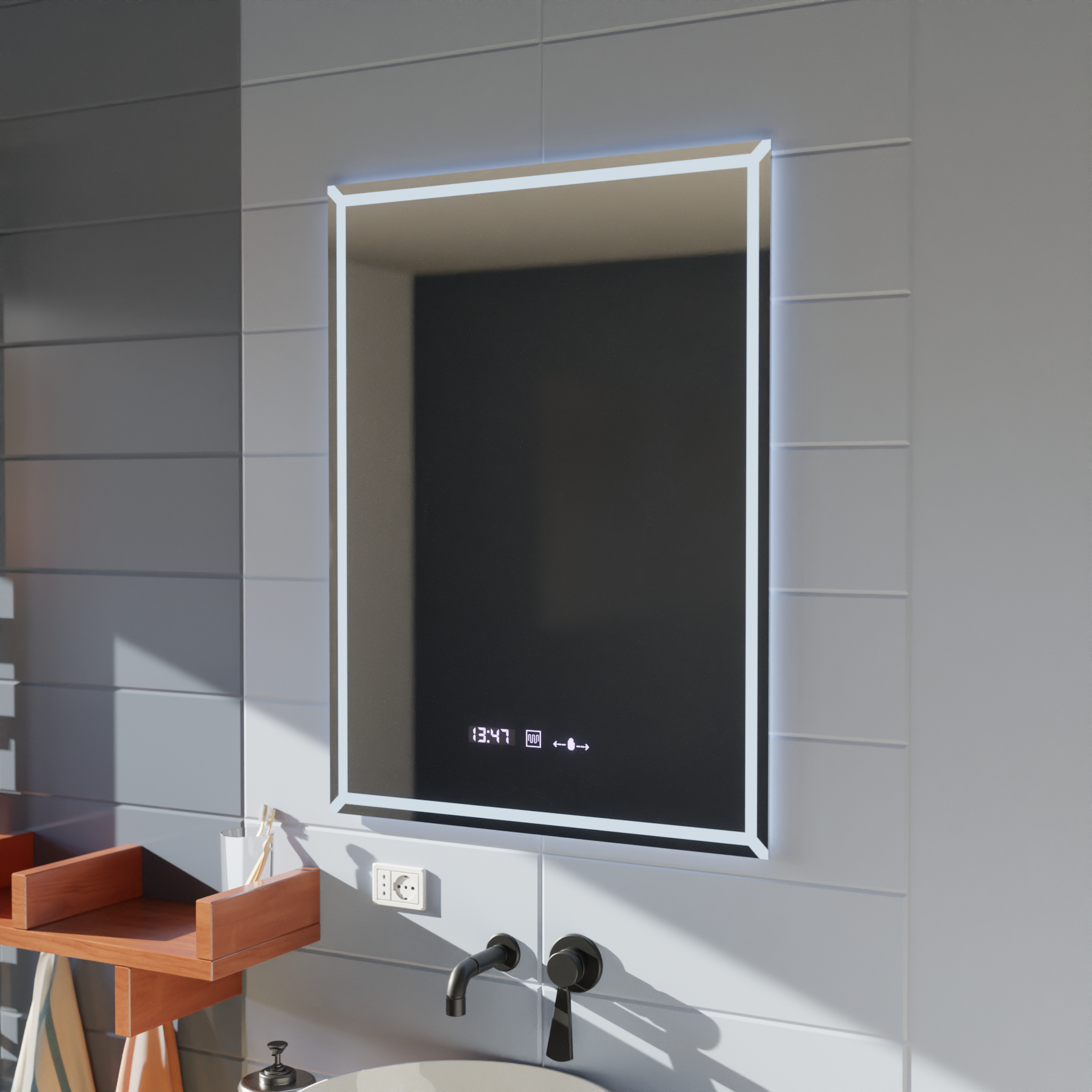 Oglinda LED Rectangulara, 60x80cm, VillayTouch Marcello, Sistem Dezaburire, Dimabila Oglinzi Marcello Default Title Alessandro Design