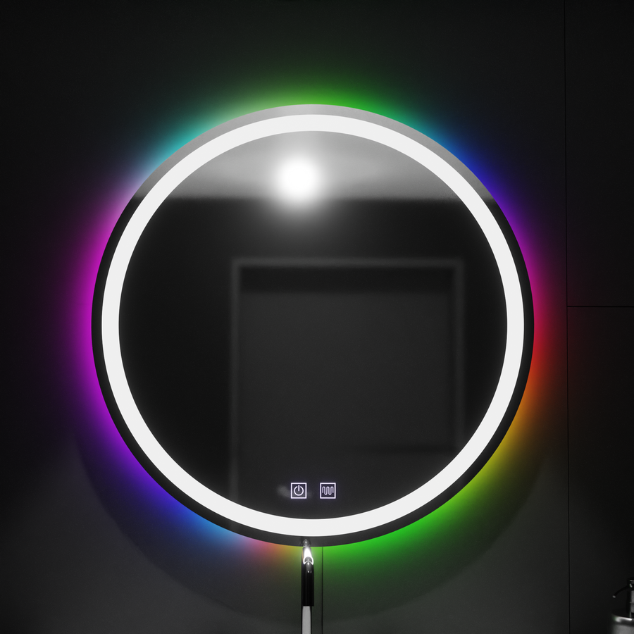 Okrągłe lustro LED 60 cm, Spectrum Touch, RGB, System odmgławiania Lustra Korman E Domyślny tytuł Alessandro Design