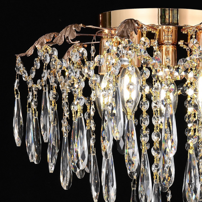 Żyrandol Kryształowy LUMIRA Eleganza, 5x E14, Średnica 48cm, Błyszczące Złote Żyrandole Kryształowe Domyślny Tytuł Alessandro Design