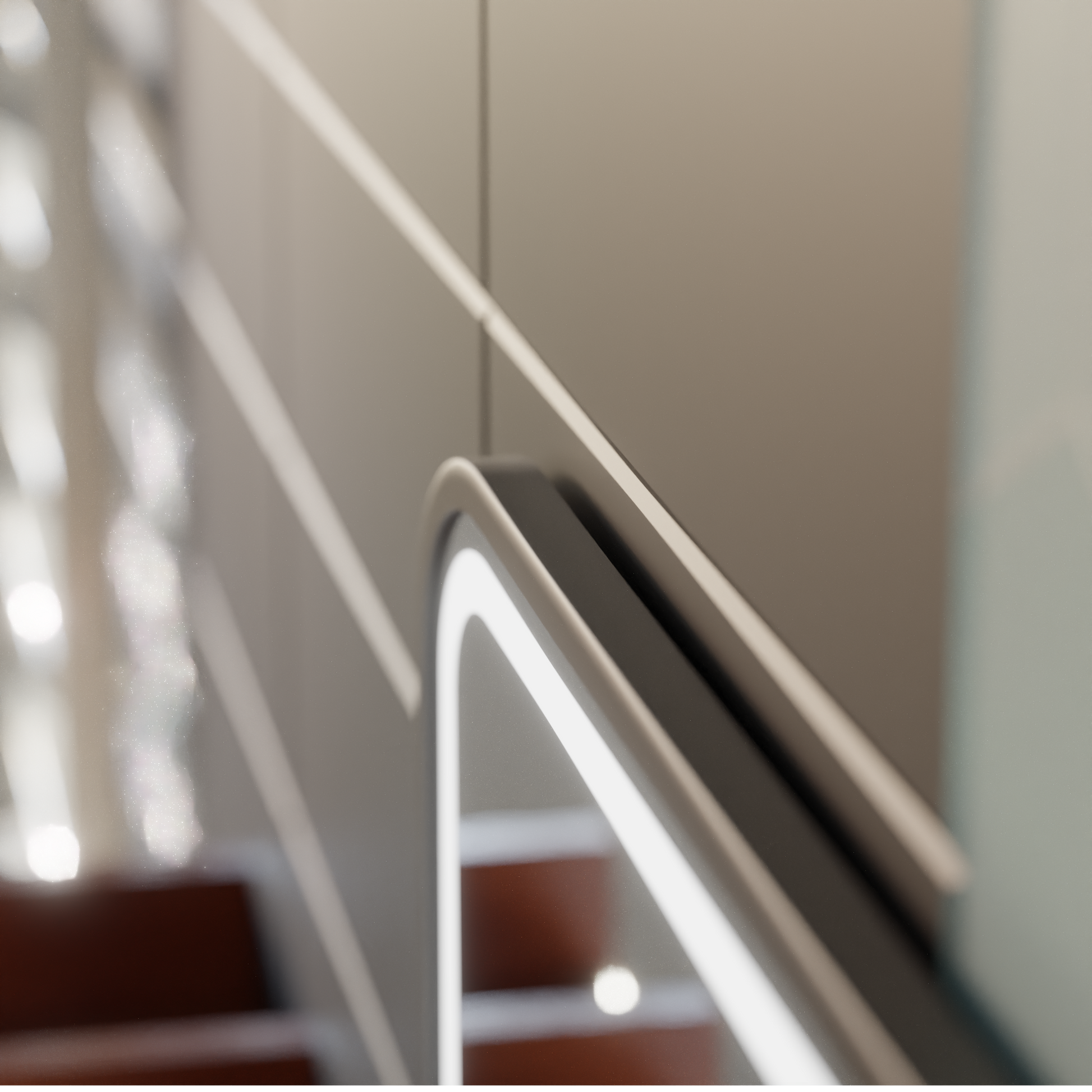 LED Touch Bernd System odmgławiania lusterek, zegar i temperatura 80x60 cm Czarna ramka Szczotkowane lusterka kosmetyczne Korman S Domyślny tytuł Alessandro Design