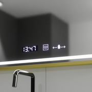 Prostokątne lustro LED, 80x60 cm, Verite Royale Gold MotionGlow Marcello, system przeciwmgielny, zegar i termometr, przyciemniane lustra Marcello Domyślny tytuł Alessandro Design