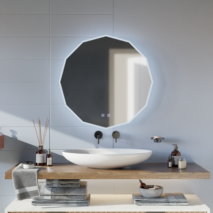 Okrągłe lustro LED, 80 cm, VIVO Touch, system odmgławiania, ściemniane lustra Korman E Domyślny tytuł Alessandro Design