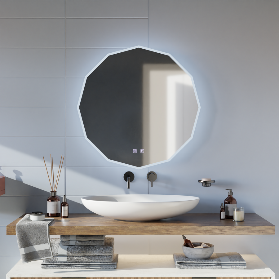 Okrągłe lustro LED, 80 cm, VIVO Touch, system odmgławiania, ściemniane lustra Korman E Domyślny tytuł Alessandro Design