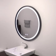 Okrągłe lustro LED 60 cm, Lucea Touch, system odmgławiania, przyciemniane lustro łazienkowe z diodą LED i odmgławiaczem Domyślny tytuł Alessandro Design