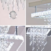 Kwadratowy żyrandol LED Alberico, 17 W, światło zimne/ciepłe/neutralne, kryształ, błyszczący chrom Nowoczesne żyrandole Domyślny tytuł Alessandro Design