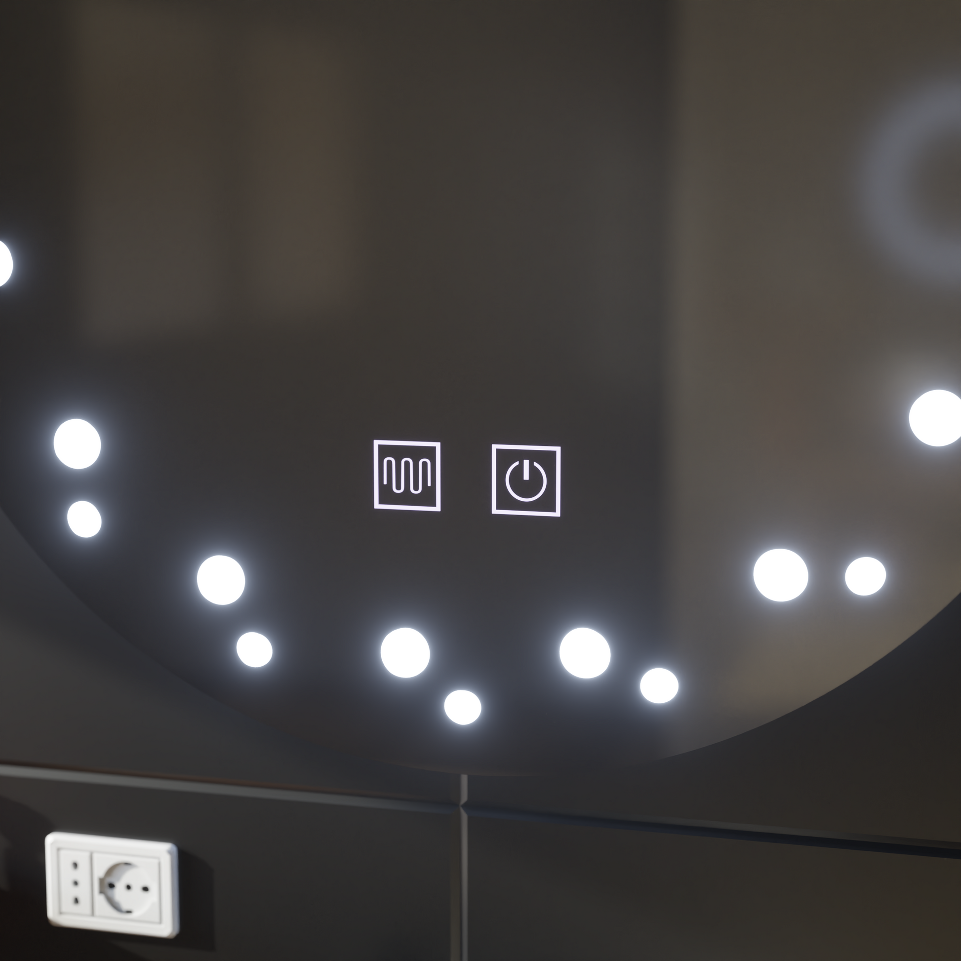 Lustrzany system odmgławiania LED w kolorze kości słoniowej 50X50cm Lustra Korman E Domyślny tytuł Alessandro Design