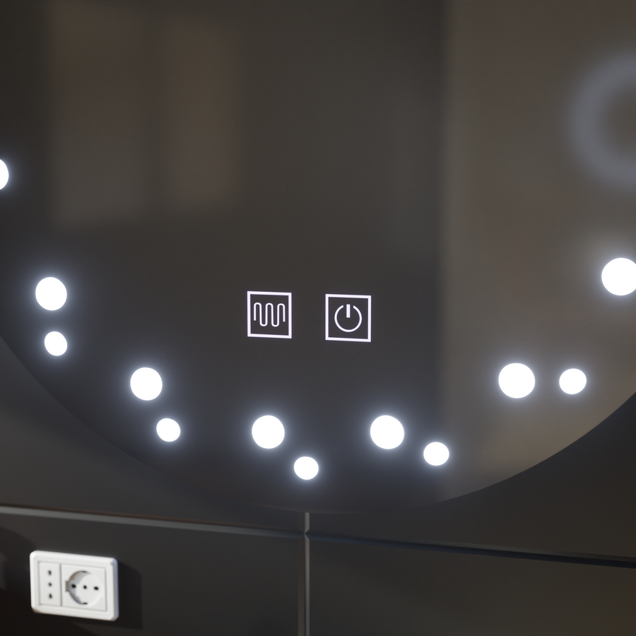 Lustrzany system odmgławiania LED w kolorze kości słoniowej 50X50cm Lustra Korman E Domyślny tytuł Alessandro Design
