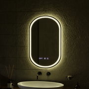 Lustro dotykowe LED ONIRA System przeciwmgielny, zegar i temperatura Lustra 50x80 cm Korman S Domyślny tytuł Alessandro Design