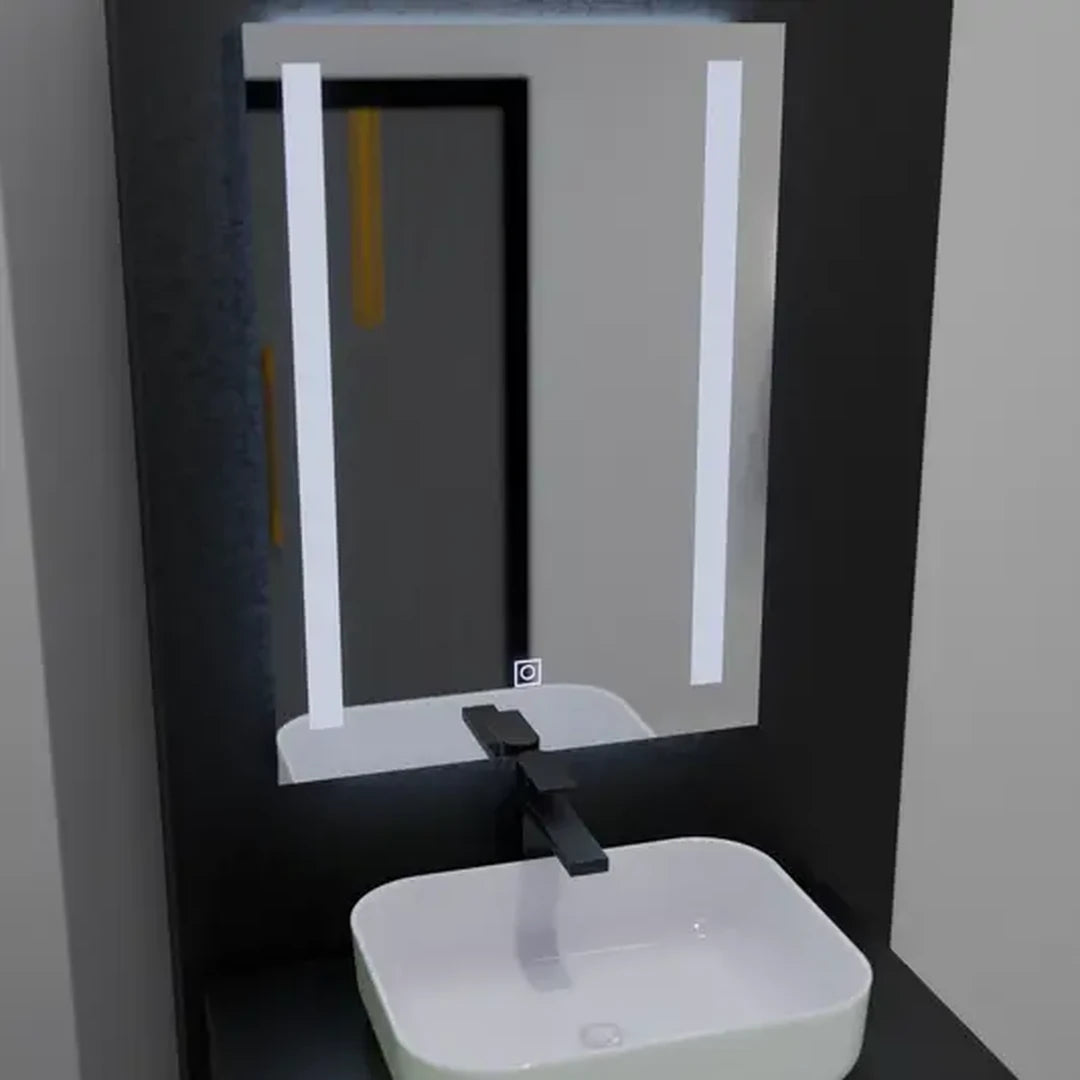 Prostokątne lustro LED, 50x70 cm, podwójne oświetlenie Basic Touch Lustra LED Domyślny tytuł Alessandro Design