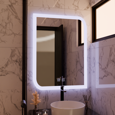CLARIVO Lustro LED prostokątne, 60X80cm, dotykowe, system odmgławiania