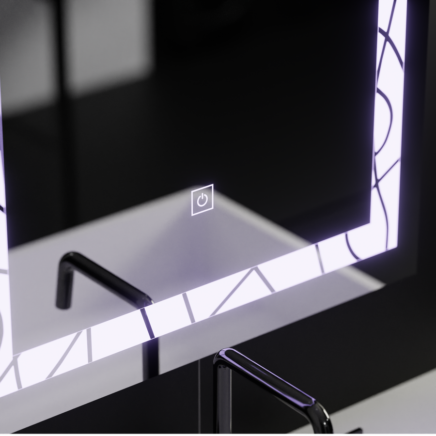 Prostokątne lustro LED, 60x80cm, rama Deco Basic Touch Lustra Korman C Domyślny tytuł Alessandro Design
