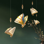 Akrylowa lampa wisząca LED Butterfly 9W, ciepłe/neutralne/zimne światło 3000K/4000K/6000K, złoto, metal i akryl, żyrandole LED z regulacją wysokości Domyślny tytuł Alessandro Design