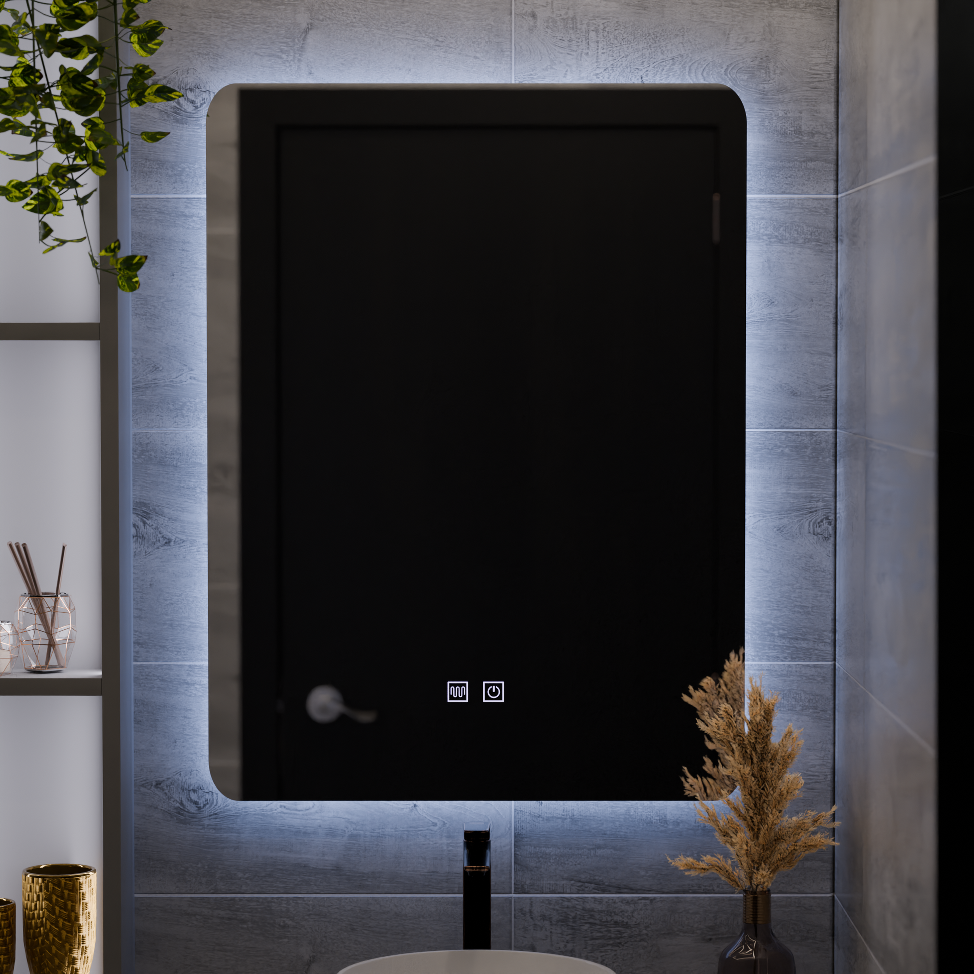 Lustro LED Touch Alexandra, system odmgławiania 45X60cm Lustra Korman E Domyślny tytuł Alessandro Design