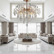 Żyrandol Kryształowy PALERMO Elegance 5xE14, średnica 50cm, Złoty