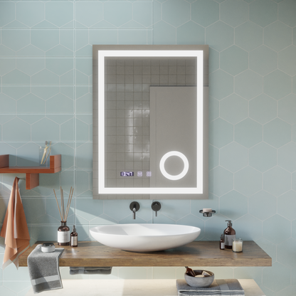 Lustro dotykowe LED NIVERA System odmgławiania, zegar i temperatura 60x80 cm Lustra kosmetyczne Lustra Korman S Domyślny tytuł Alessandro Design