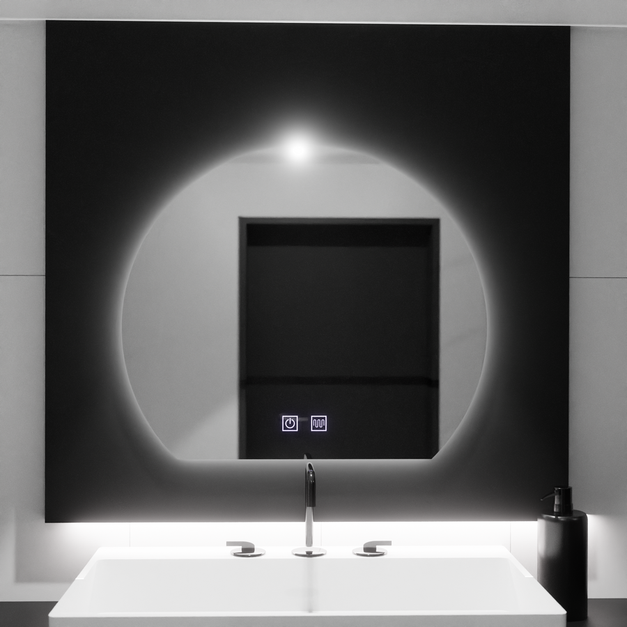 Lustro LED w kształcie półksiężyca, 60x54, Soluna Touch, system odmgławiania, ściemniane lustra Korman E Domyślny tytuł Alessandro Design