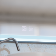 Prostokątne lustro LED 100x65cm EDGE Touch Demister System, lustra z czarną ramką Korman E Domyślny tytuł Alessandro Design
