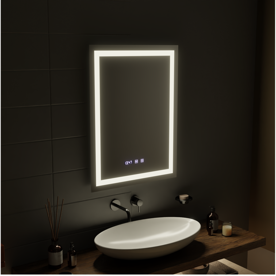 MODENA LED Touch System odmgławiania lusterek, zegar i temperatura 60x80 cm Lustra Korman S Domyślny tytuł Alessandro Design