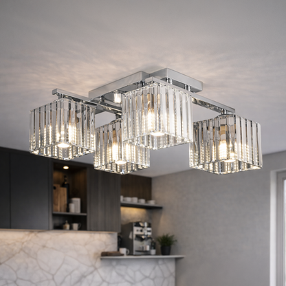 Żyrandol gruziński, LC115/4, 4x E27, chrom, metalowe żyrandole klasyczne Domyślny tytuł Alessandro Design