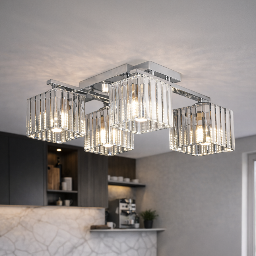 Żyrandol gruziński, LC115/4, 4x E27, chrom, metalowe żyrandole klasyczne Domyślny tytuł Alessandro Design