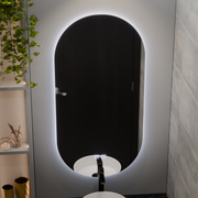 Owalne lusterko LED, 50 x 100 cm, Velara Touch, System Dismantile, Darkable